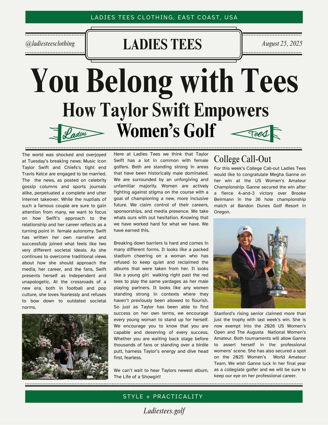 You Belong with Tees: How Taylor Swift Empowers Women's Golf